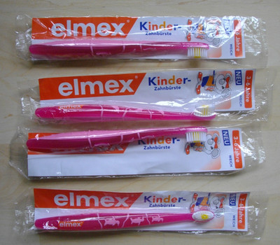 NEU & OVP / 4x elmex Kinderzahnbürste weich / Zahnbürsten für Kinder