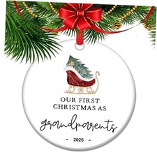 Our First Christmas As Grandparents Ornament 2025, 2025 Newborn Keepsake, 7