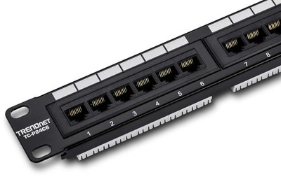TRENDnet 24-Port Cat6 Unshielded Patch Panel, Wallmount or Rackmount, Compatib