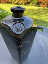 1800'S LARGE DARK OLIVE GREEN CASE GIN WITH SEAL MARK AH NICE