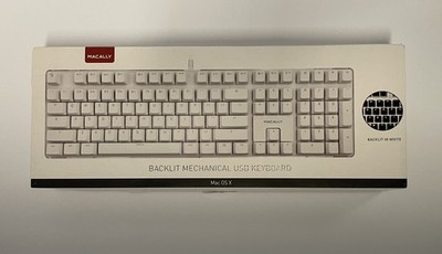 Macally BMKEY Backlit Mechanical Full Size Mac USB Wired Keyboard EXC CONDITION