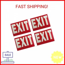 Exit Sign Glow-in-The-Dark Exit Sign, 12 by 8 Inches, Photoluminescent By natrac