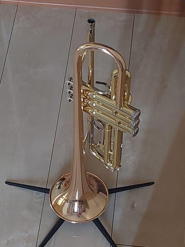 YAMAHA YTR-3325 Trumpet Gold Red Brass Bell Well-maintained Used with Hard Case - Picture 3 of 17