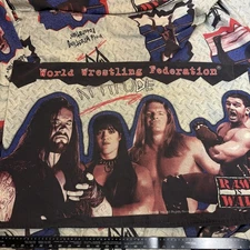 VTG WWF RAW IS WAR Attitude Era Twin Sheet Set 3 Piece 1999 Stone Cold The Rock