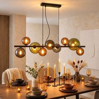 HäNgeleuchte Pendellampe Pendelleuchte Led Wohnzimmerlampe Glaskugeln H 120 Cm