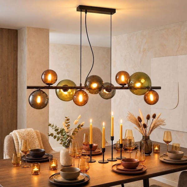 HäNgeleuchte Pendellampe Pendelleuchte Led Wohnzimmerlampe Glaskugeln H 120 Cm-image