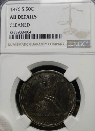 1876 S seated liberty half dollar NGC AU Details