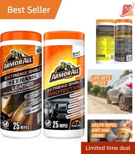 Leather Care Wipes Ceramic Cleaning 2 Pack for Heated Seats & Leather Surfaces