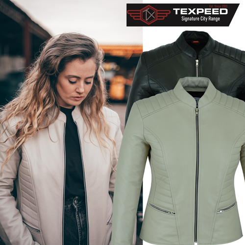 Chaqueta Abrigo Mujer Cuero Motocicleta Estilo Informal Genuino Damas Diseño Motociclista - Imagen 8 de 18