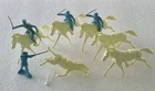 MARX 50s Civil War Cream Falling Horse Figures 4 Soldiers 6 Horses One Accessory