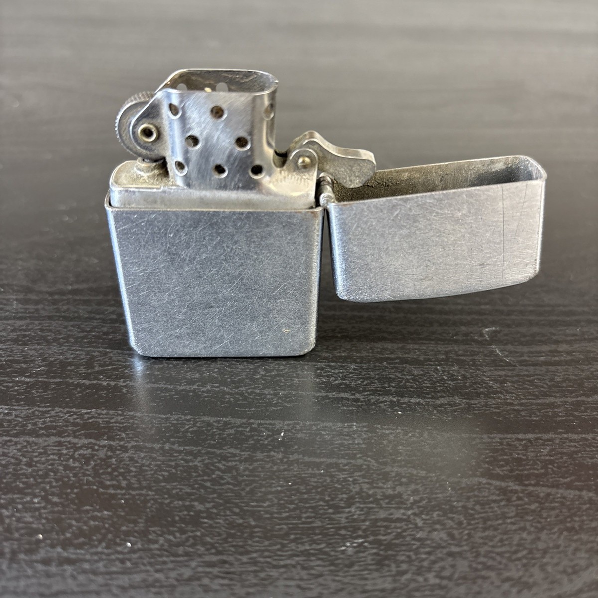 Vintage Zippo Lighter 1940s Nickel Silver 1947 Yale Logo 3 Barrel