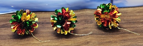 Adornos Vintage Navidad Atómicos Pom Foil - Multicolor MCM 3" Diam. Usado en excelente estado - Imagen 1 de 8