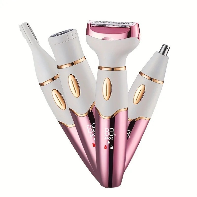 4-in-1 Electric Lady Shaver Epilator Body Hair Removal Bikini Underarm Recharge