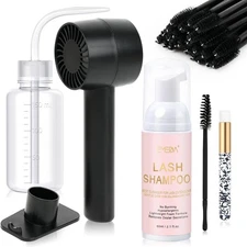 Lash Shampoo Kit 2.02 fl oz with Fan Dryer  Oil-Free Cleanser for Lashes