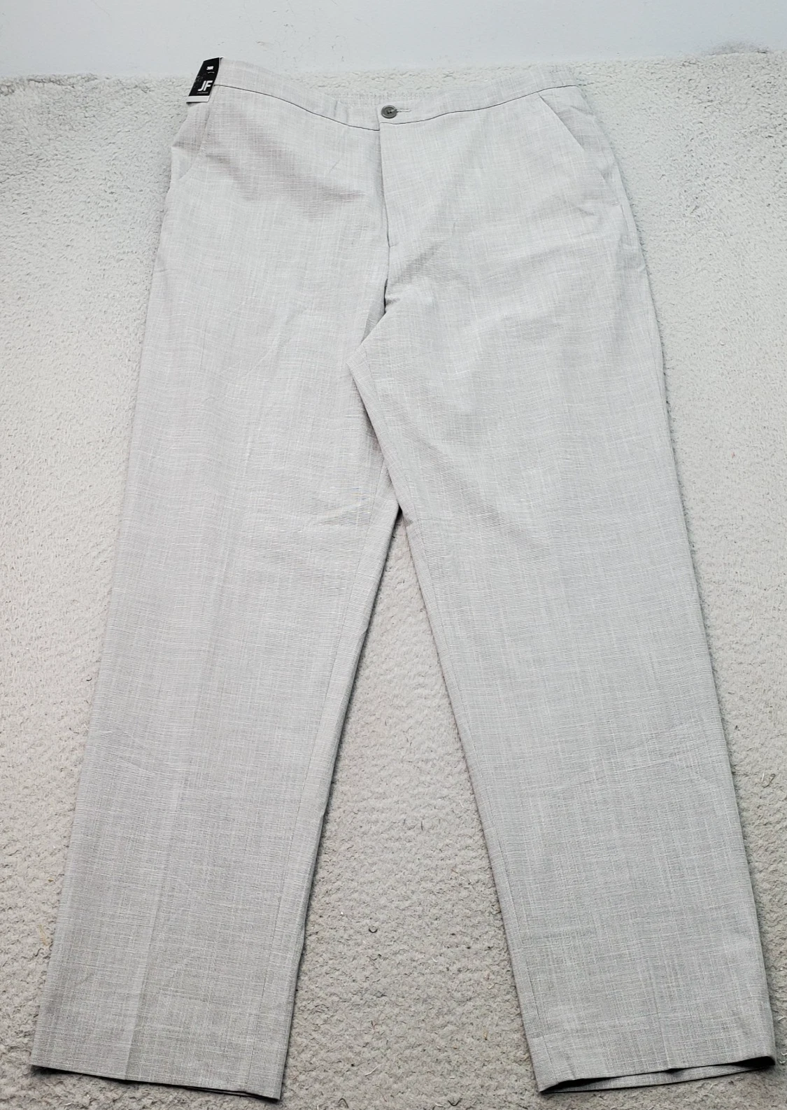 J.Ferrar Golf Performance Dress Pants Mens 36 Gray Straight Leg Elastic Waist