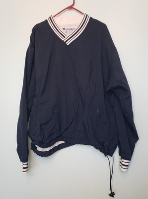 Vtg Champion Mens Sz L Sweatshirt Athletic Rain Gear Nylon Long Sleeve Pullover 