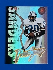 1995 Stadium Club Barry Sander Lions Power Surge Silver Holofoil Insert Card #P5