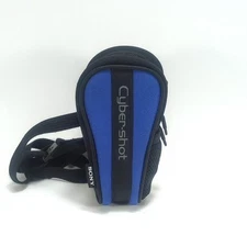 Sony Cybershot Blue And Black Camera Case Size Small With Shoulder Strap 