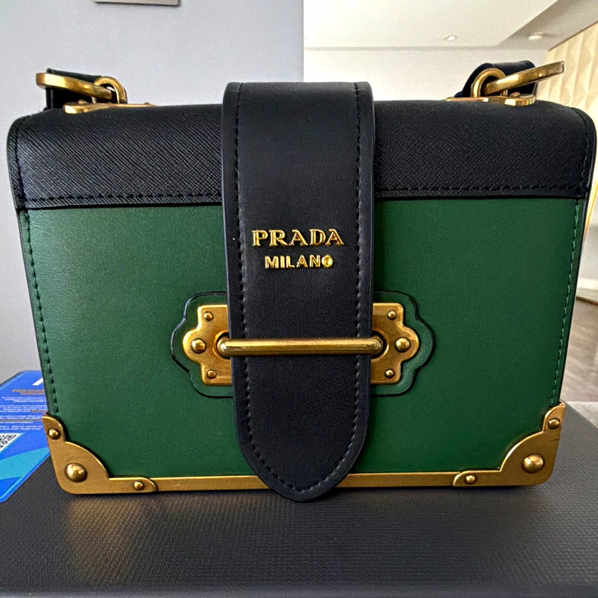 PRADA Leather Exterior Green Bags & Handbags for Women Just Listed