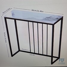 FATIVO Konsolentisch Smaragd Weiß 80 cm Flurtisch Marmor, Sofatisch Skandinavisc