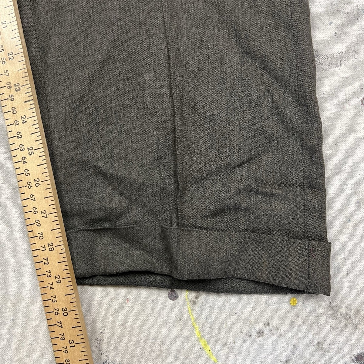 Vintage 40s 50s Gabardine Rayon Drop Loop Dress Pants Mens 34x29