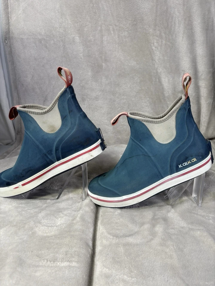 Botas de cubierta impermeables para hombre Kalkal botas de lluvia de pesca con alta tracción talla 8 Foto 3 de 4