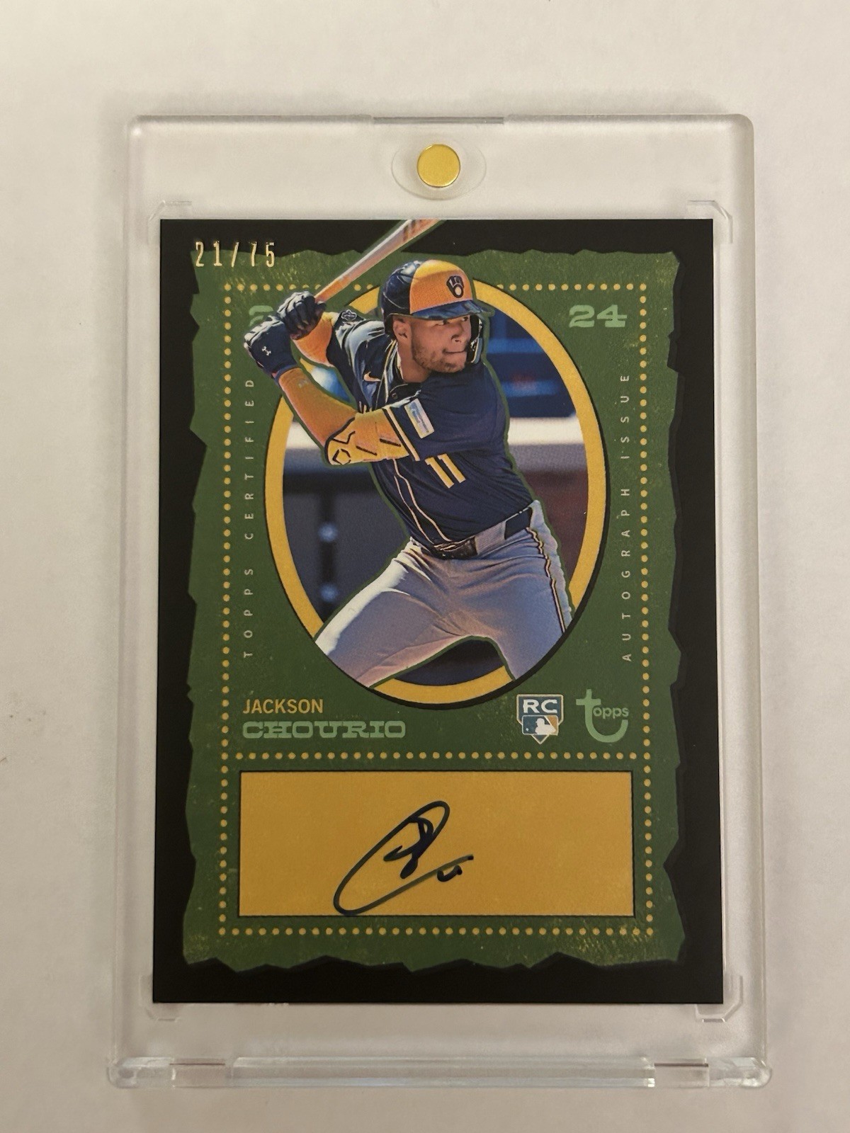 2024 Topps Brooklyn JACKSON CHOURIO Auto RC Black #/75 Brewers Rookie