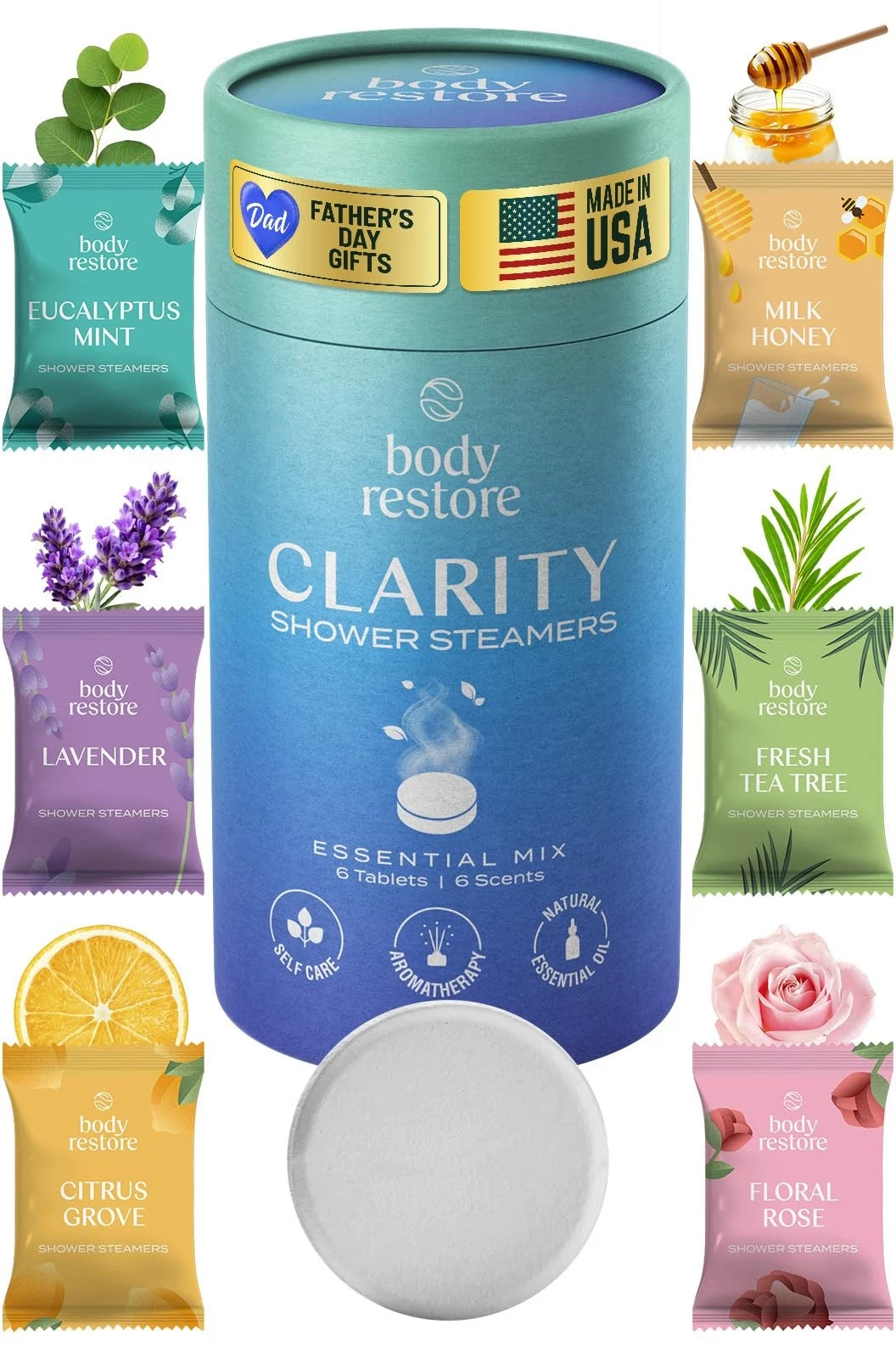 Shower Steamers Aromatherapy 6 Pack – Fathers Day Gift for Dad, Birthday Gift...
