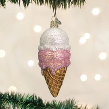 Old World Christmas Ornament-Ice Cream Cone 32028 2002