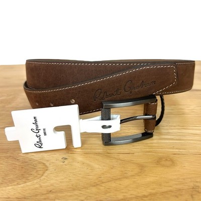 NEW Robert Graham Ripaso Belt Leather Tan Brown Mens Size 38 $98 RG4304895