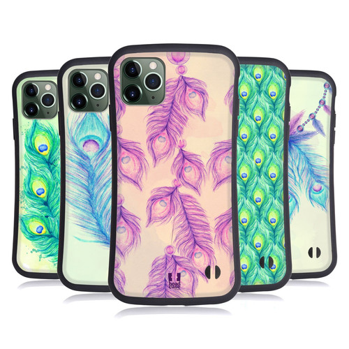 HEAD CASE DESIGNS PEACOCK FEATHERS HYBRID CASE FOR APPLE iPHONES PHONES - Picture 1 of 13