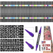 Temporary Tattoo Markers for Skin, 36 Body Muticolor 36 Body Markers