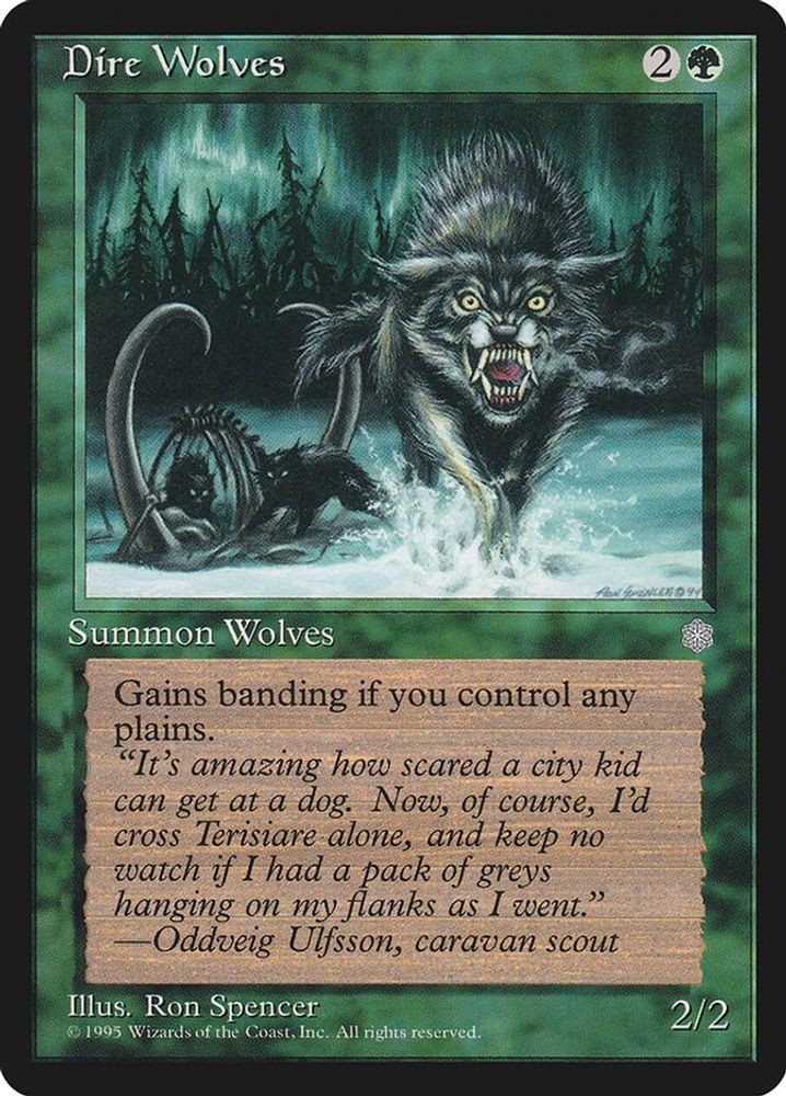 1995 Magic: The Gathering: Ice Age - Dire Wolves (#230, Common, Near Mint)