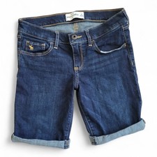 Abercrombie kids Blue Stone Washed Denim Jean Shorts Size 16 Dark Wash