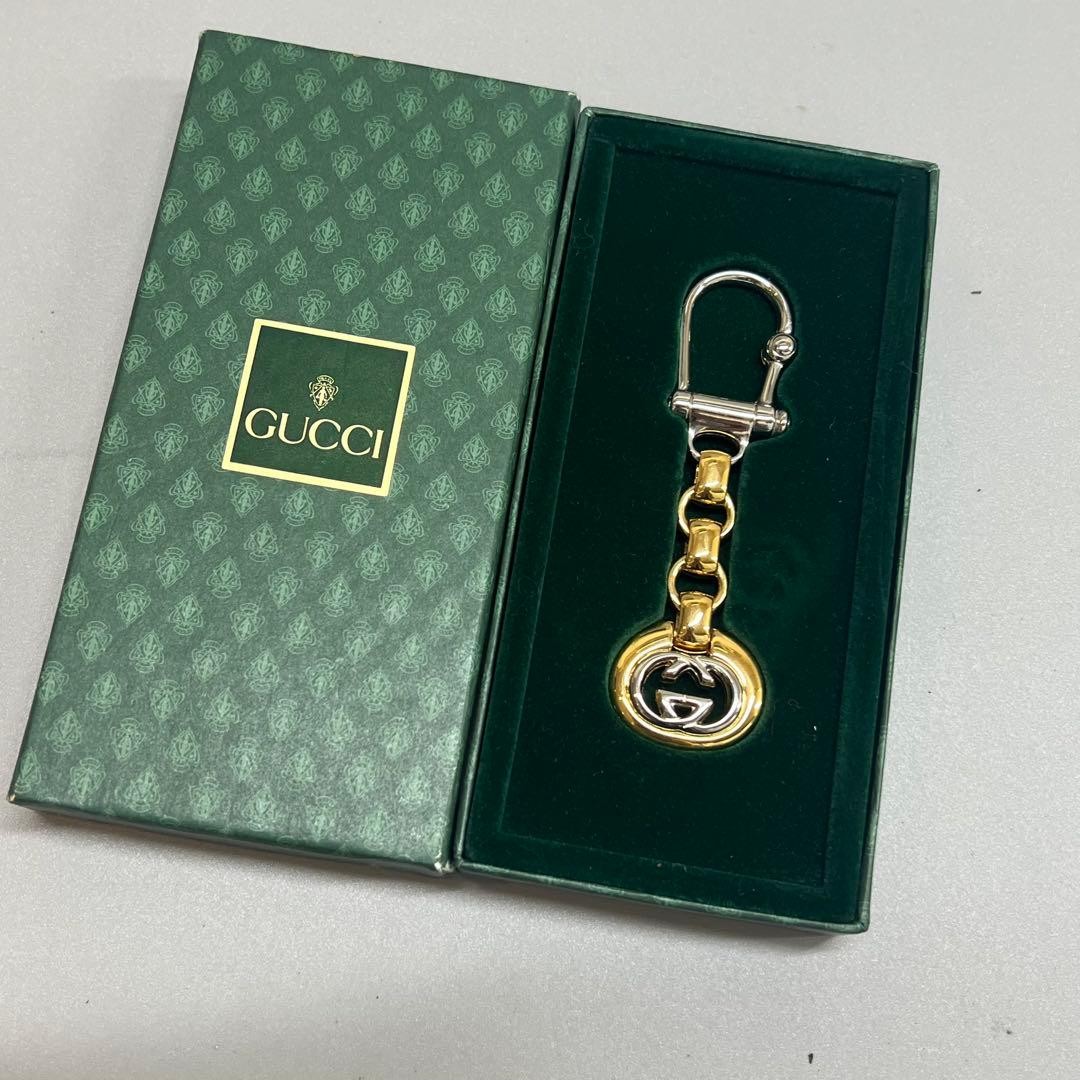 GUCCI Interlocking Keyholder Gold Silver Key Chai… - image 1