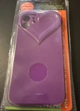 e-Circuit Purple Heart Shape Cell Phone Case  *Fits iPhone 12