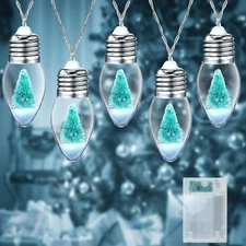 13ft Christmas Tree Snow Globe String Lights 20 LED Vintage Bulbs String Ligh...