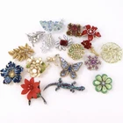 New ListingVintage Costume Jewelry Brooch Pin Lot 18pc Signed BSK Enamel Rhinestone Flower