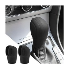 2 Pcs Car Gear Shift Knob Cover, Elastic Silicone Car Automatic Shift Black