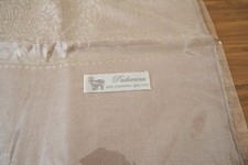 NWT Cashmere  Silk Paisley Pashmina Scarf - Champagne Beige