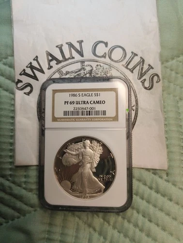 1986-S American Silver Eagle NGC PF-69 ULTRA CAMEO E8-107