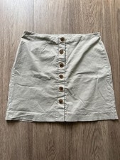 Gap Y2K Vintage Khaki Mini Button Front Skirt Classic Preppy Workwear Sz 12