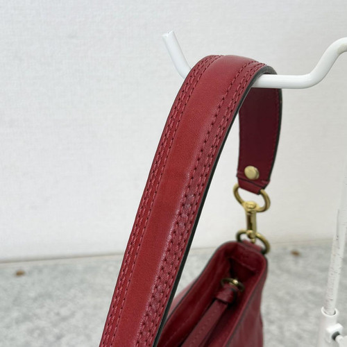 COACH Vintage Zoe Hobo Bag Shoulder Bag Hand Bag Leather Red x Gold Hardware - Picture 23 of 24
