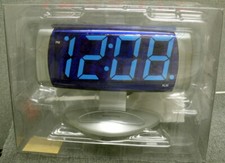 Invotis Stand Alarm Clock NIB Loud Alarm Lg 1.8" LED Display Blue European Plug