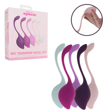 5PC Curvy Teardrop Silicone Kegel Set Balls Women Vaginal Training Exerciser