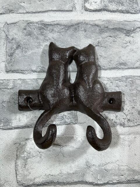 Double Hook Cast Iron Sitting Cat Design/Coat Hook /Key Hook UK