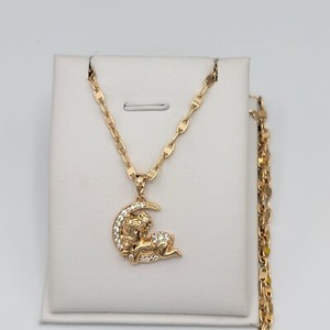 Authentic 18K Gold Plated Jewelry - My Sweet Baby Girl Dream Moon Pendant Necklace