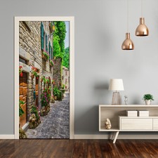 Aufkleber selbstklebend Türtato Türposter Architektur charmante Straße