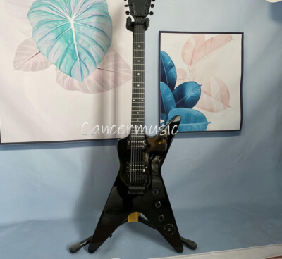 Custom Black ML Dimebag Darrell Electric Guitar Dime From Hell Solid Body