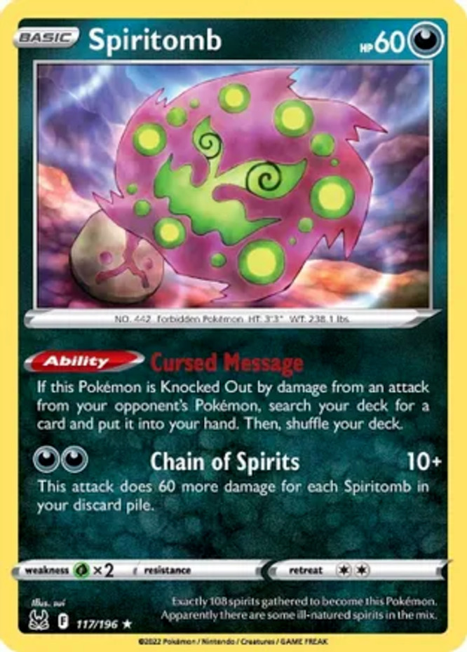 Spiritomb - 117/196 - Rare - Pokemon - Lost Origin - NM/M - New